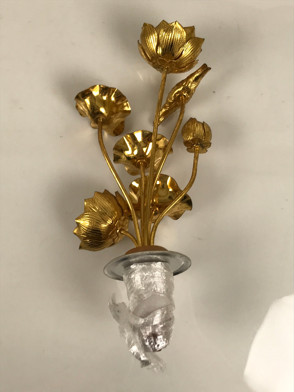 Japanese Buddhist Altar Fitting Vtg Gold Lotus Flowers Jouka Hanatate BA996-OT - Buddhist-chidorivintage.com
