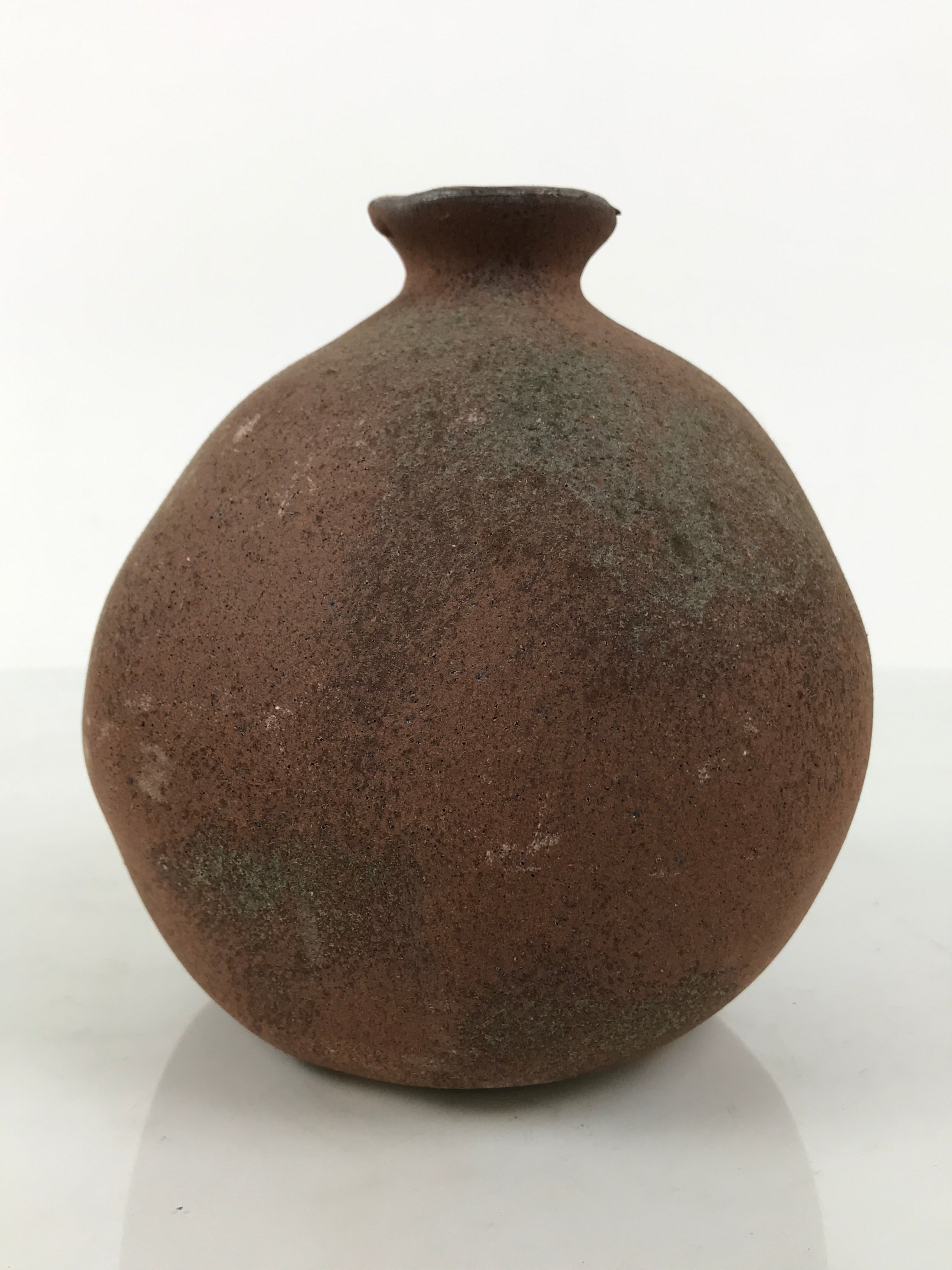 Japanese Ceramic Flower Vase Vtg Ikebana Kabin Globular Handmade Brown FK255-KT - Vase-chidorivintage.com