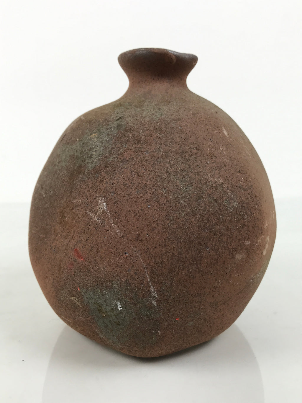 Japanese Ceramic Flower Vase Vtg Ikebana Kabin Globular Handmade Brown FK255-KT - Vase-chidorivintage.com