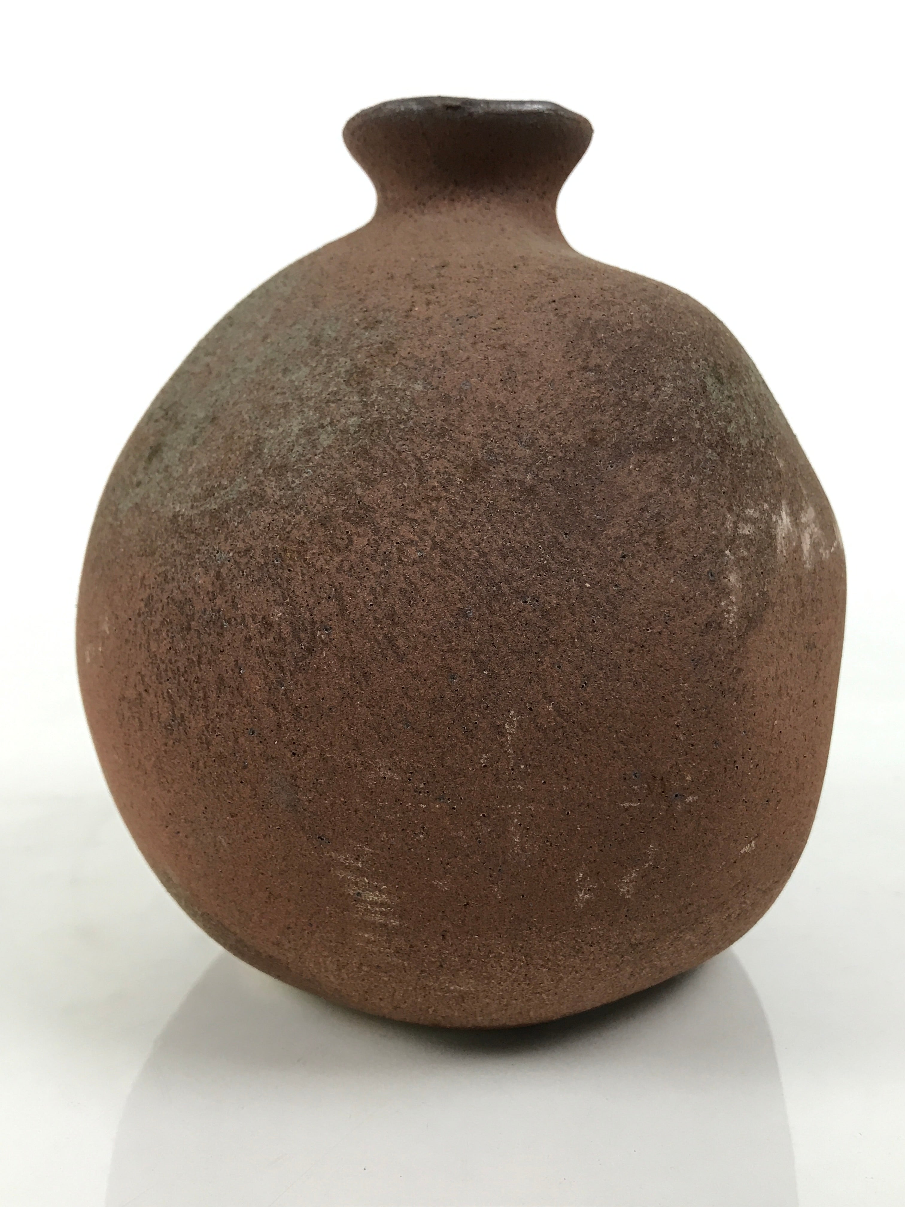Japanese Ceramic Flower Vase Vtg Ikebana Kabin Globular Handmade Brown FK255-KT - Vase-chidorivintage.com