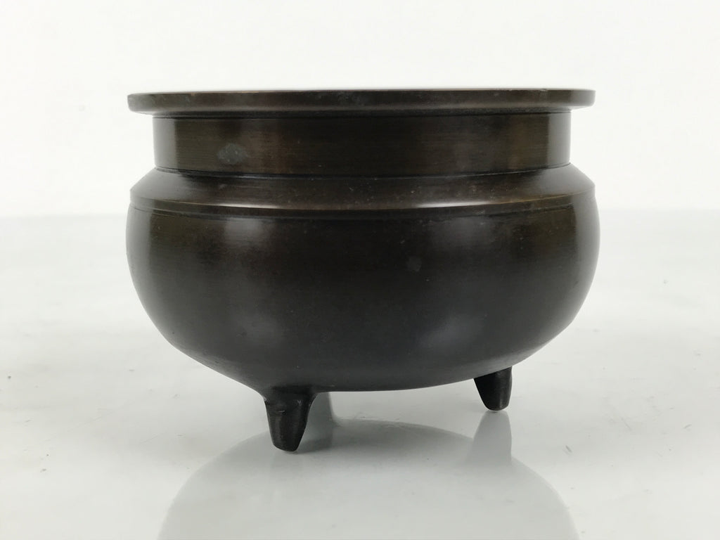 Japanese Buddhist Altar Fitting Bronze Incense Burner Pot Vtg Koro Brown BA995-OT - Buddhist-chidorivintage.com