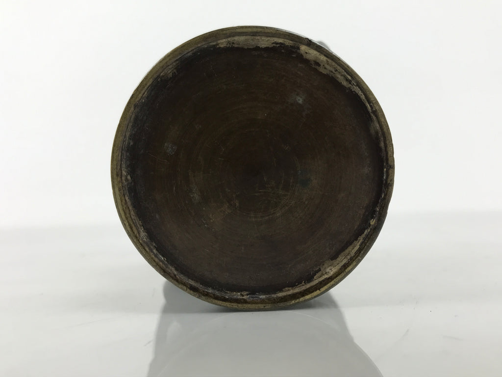 Japanese Buddhist Altar Bronze Metal Flower Vase Vtg Hanatate Brown Birds BA991-OT - Buddhist-chidorivintage.com