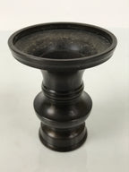Japanese Buddhist Altar Bronze Metal Flower Vase Vtg Hanatate Simple Brown BA993-OT - Buddhist-chidorivintage.com