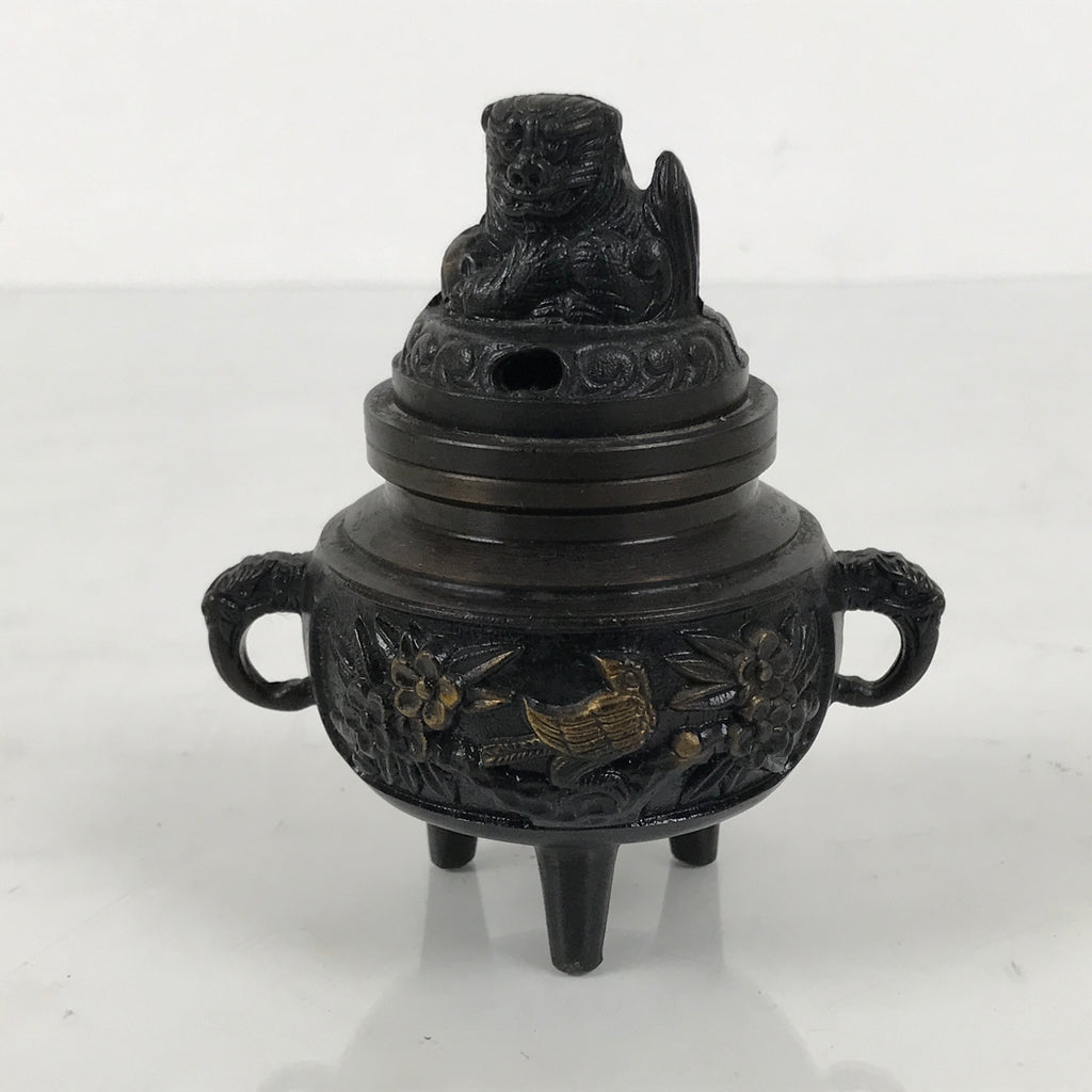 Japanese Buddhist Altar Fitting Bronze Incense Burner Vtg Koro Shishi Lion BA994-OT - Buddhist-chidorivintage.com