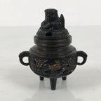 Japanese Buddhist Altar Fitting Bronze Incense Burner Vtg Koro Shishi Lion BA994-OT - Buddhist-chidorivintage.com