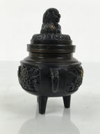 Japanese Buddhist Altar Fitting Bronze Incense Burner Vtg Koro Shishi Lion BA994-OT - Buddhist-chidorivintage.com