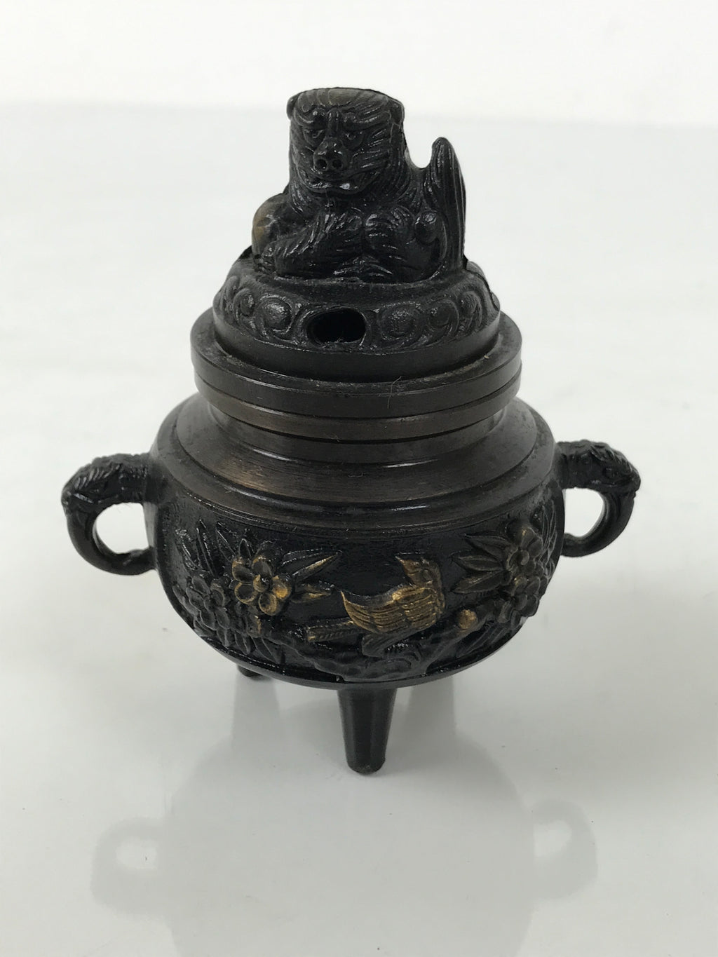 Japanese Buddhist Altar Fitting Bronze Incense Burner Vtg Koro Shishi Lion BA994-OT - Buddhist-chidorivintage.com