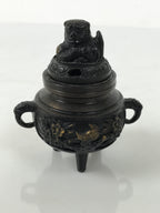Japanese Buddhist Altar Fitting Bronze Incense Burner Vtg Koro Shishi Lion BA994-OT - Buddhist-chidorivintage.com