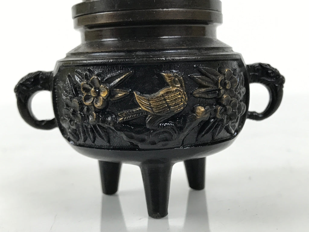 Japanese Buddhist Altar Fitting Bronze Incense Burner Vtg Koro Shishi Lion BA994-OT - Buddhist-chidorivintage.com