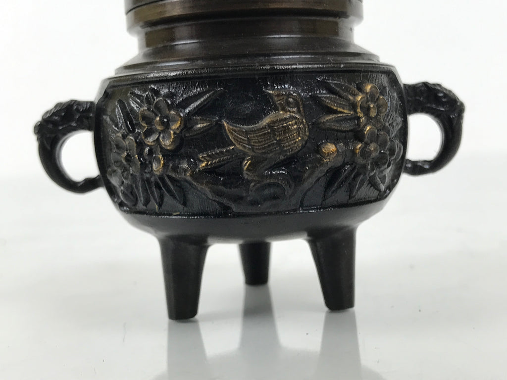 Japanese Buddhist Altar Fitting Bronze Incense Burner Vtg Koro Shishi Lion BA994-OT - Buddhist-chidorivintage.com