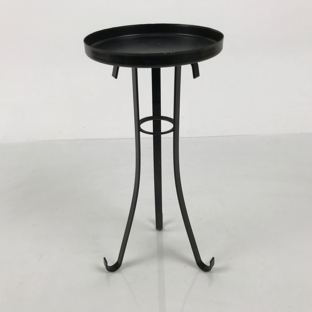 Japanese Buddhist Altar Fitting Metal Candle Stand Vtg Shokudai Black BA987-OT - Buddhist-chidorivintage.com