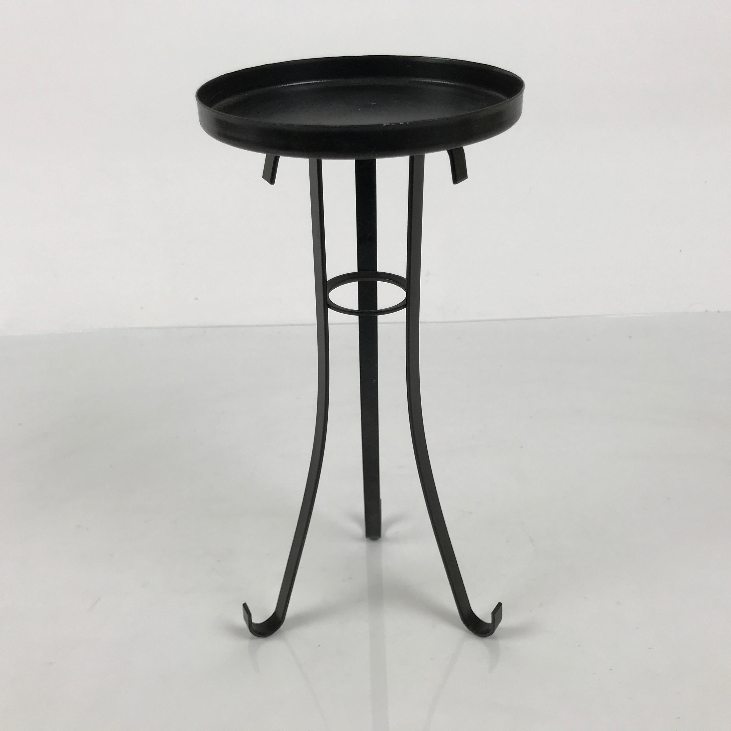 Japanese Buddhist Altar Fitting Metal Candle Stand Vtg Shokudai Black BA987-OT - Buddhist-chidorivintage.com