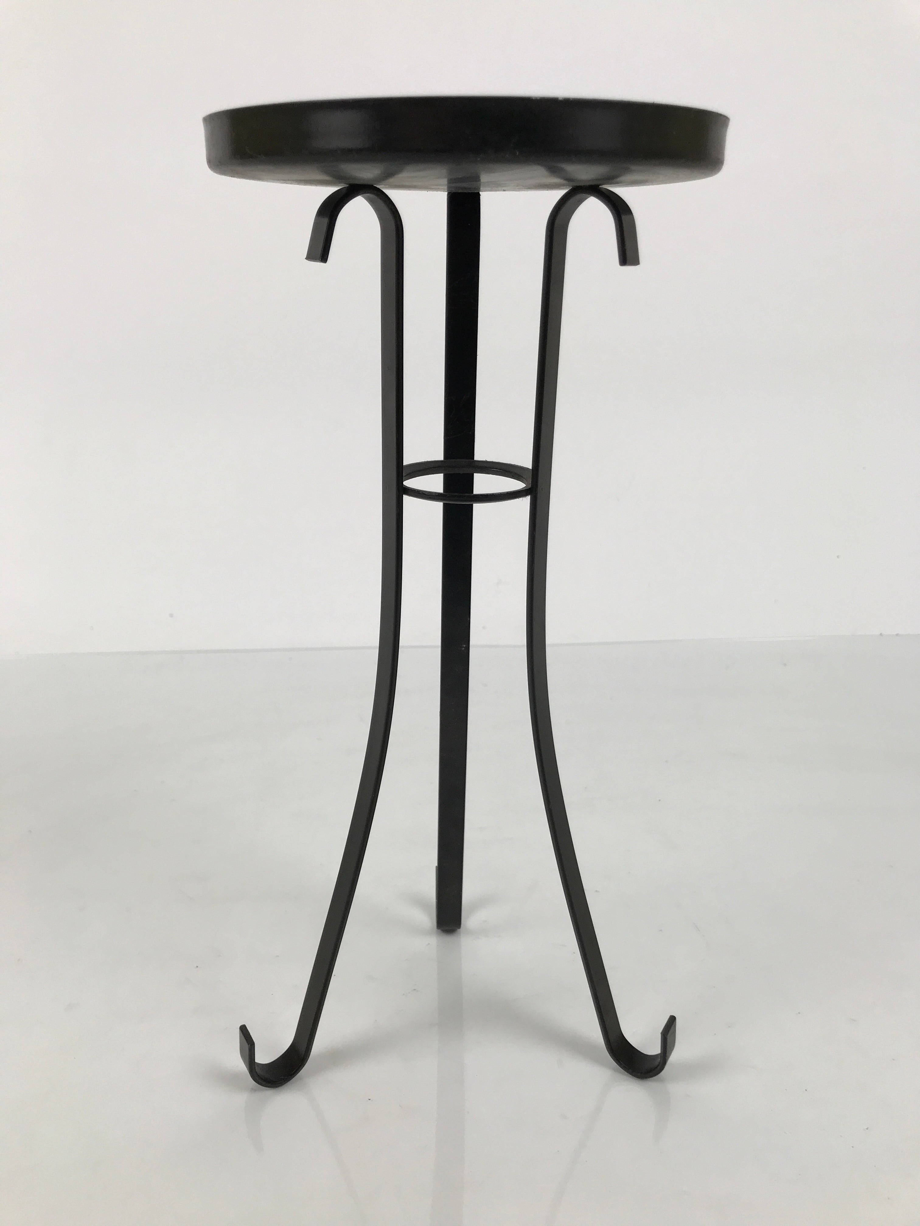 Japanese Buddhist Altar Fitting Metal Candle Stand Vtg Shokudai Black BA987-OT - Buddhist-chidorivintage.com