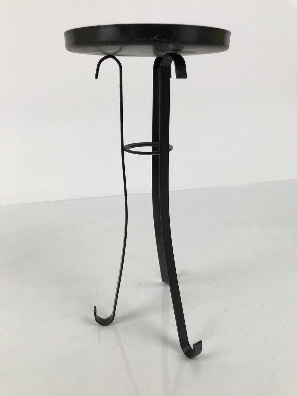 Japanese Buddhist Altar Fitting Metal Candle Stand Vtg Shokudai Black BA987-OT - Buddhist-chidorivintage.com