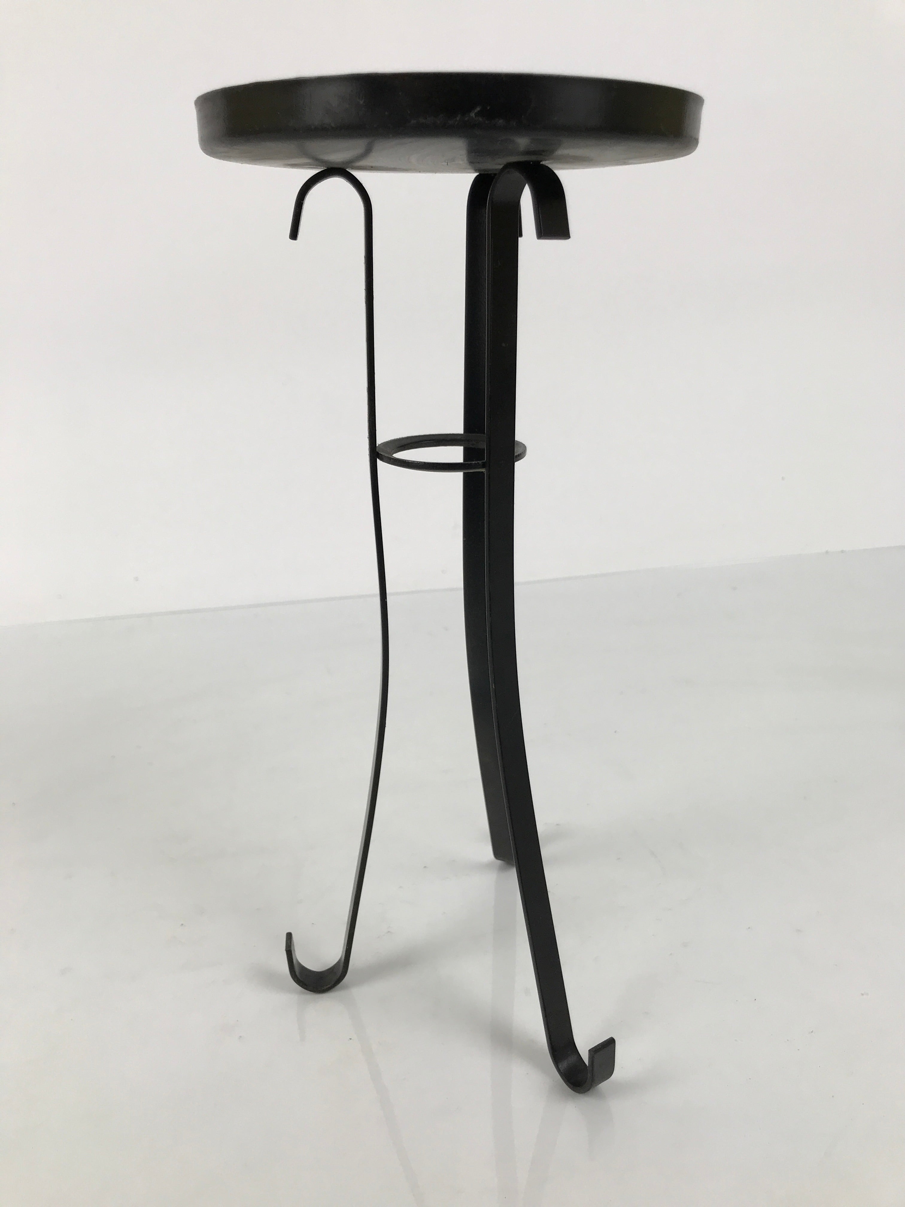 Japanese Buddhist Altar Fitting Metal Candle Stand Vtg Shokudai Black BA987-OT - Buddhist-chidorivintage.com