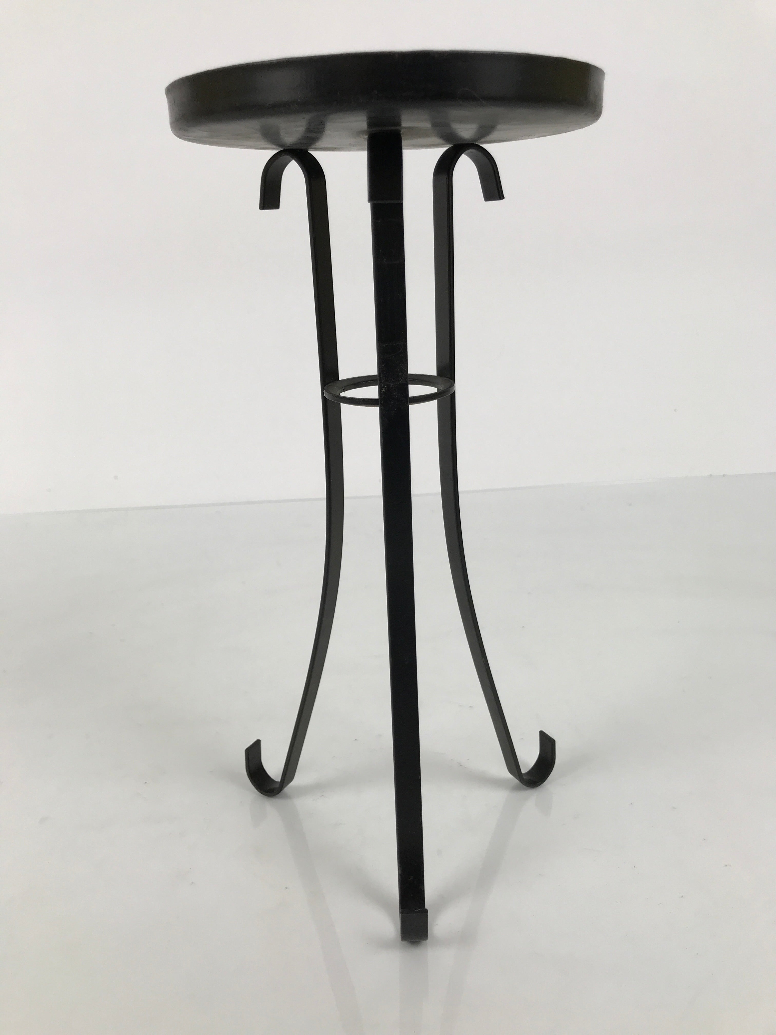 Japanese Buddhist Altar Fitting Metal Candle Stand Vtg Shokudai Black BA987-OT - Buddhist-chidorivintage.com