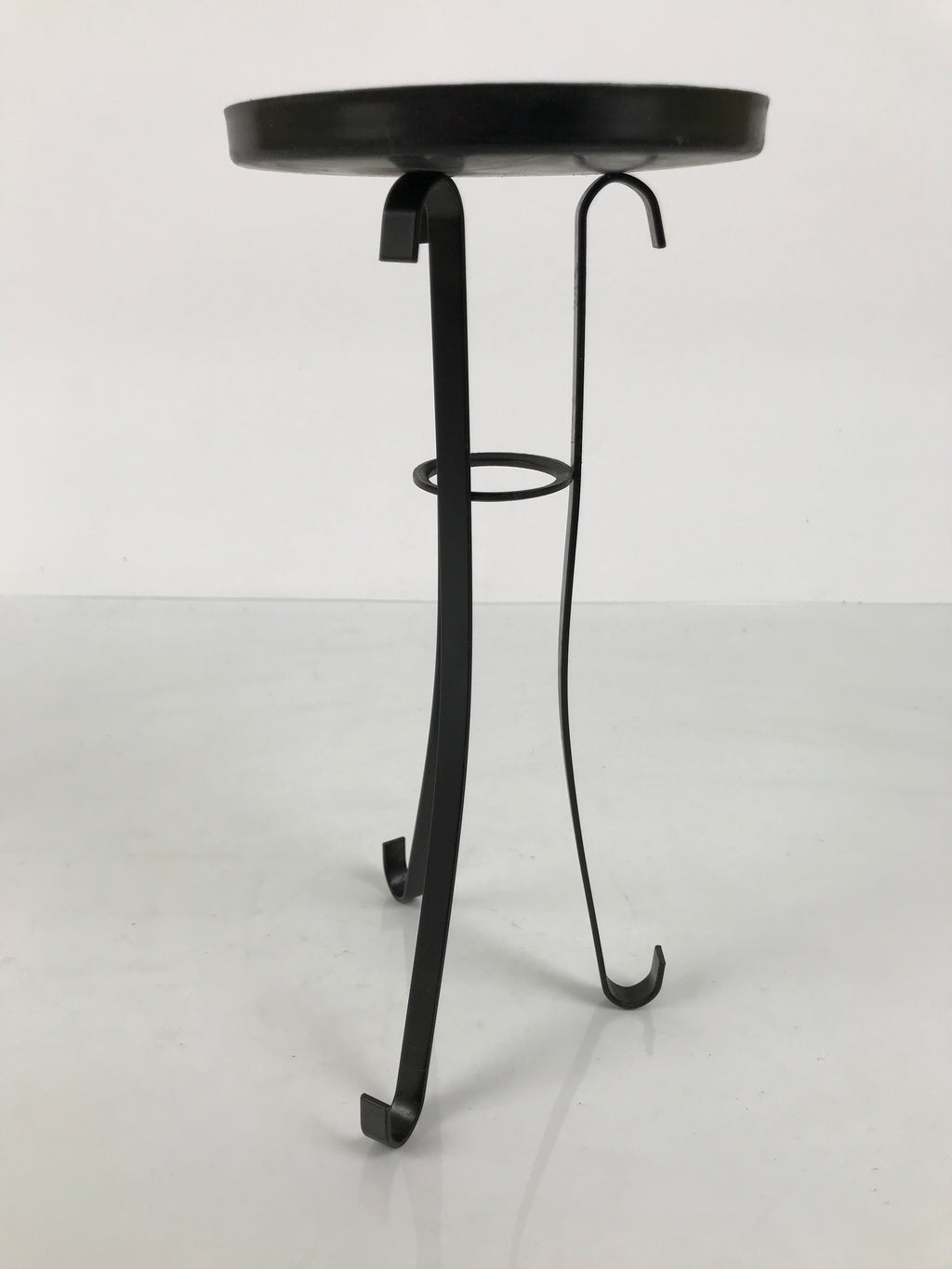 Japanese Buddhist Altar Fitting Metal Candle Stand Vtg Shokudai Black BA987-OT - Buddhist-chidorivintage.com