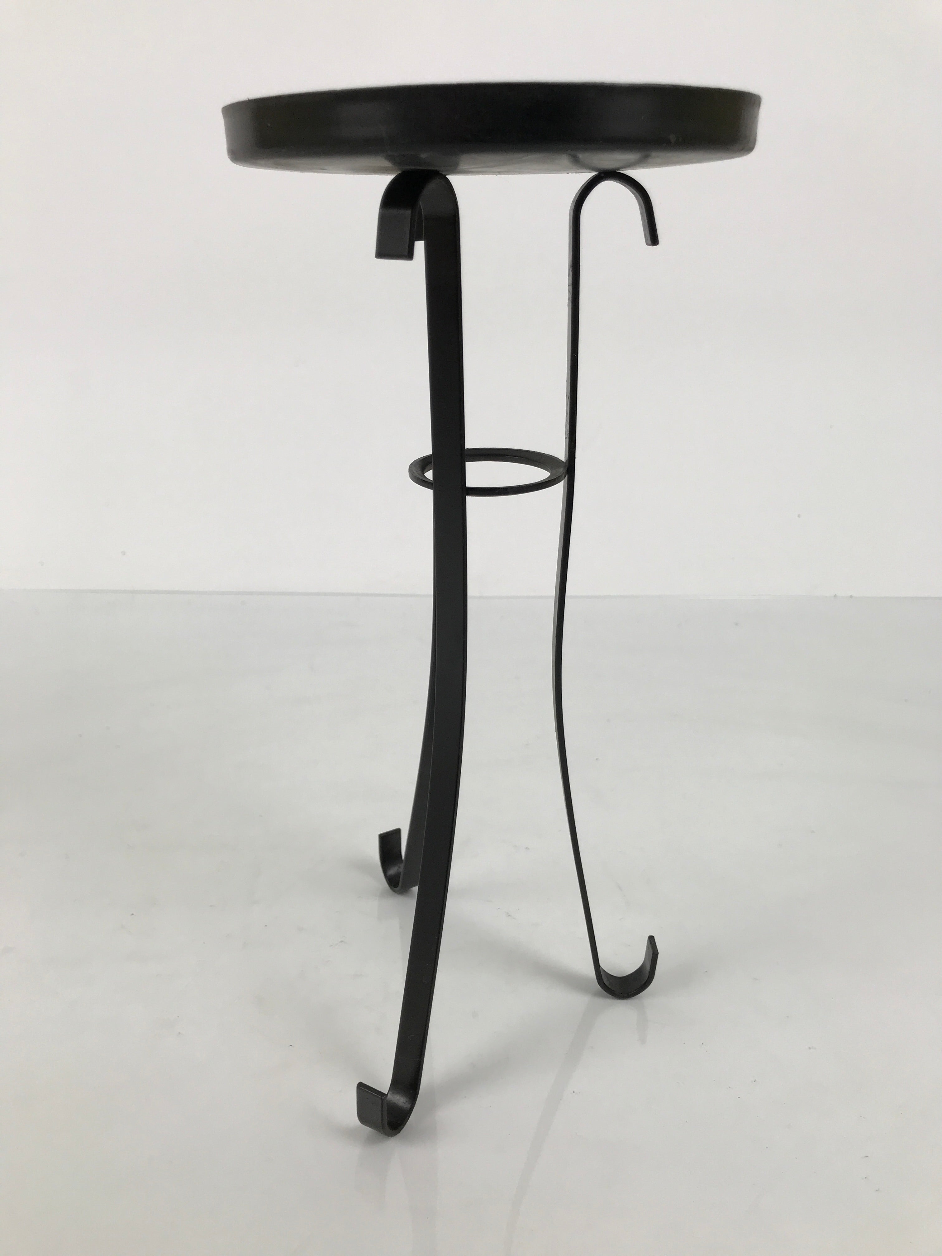 Japanese Buddhist Altar Fitting Metal Candle Stand Vtg Shokudai Black BA987-OT - Buddhist-chidorivintage.com