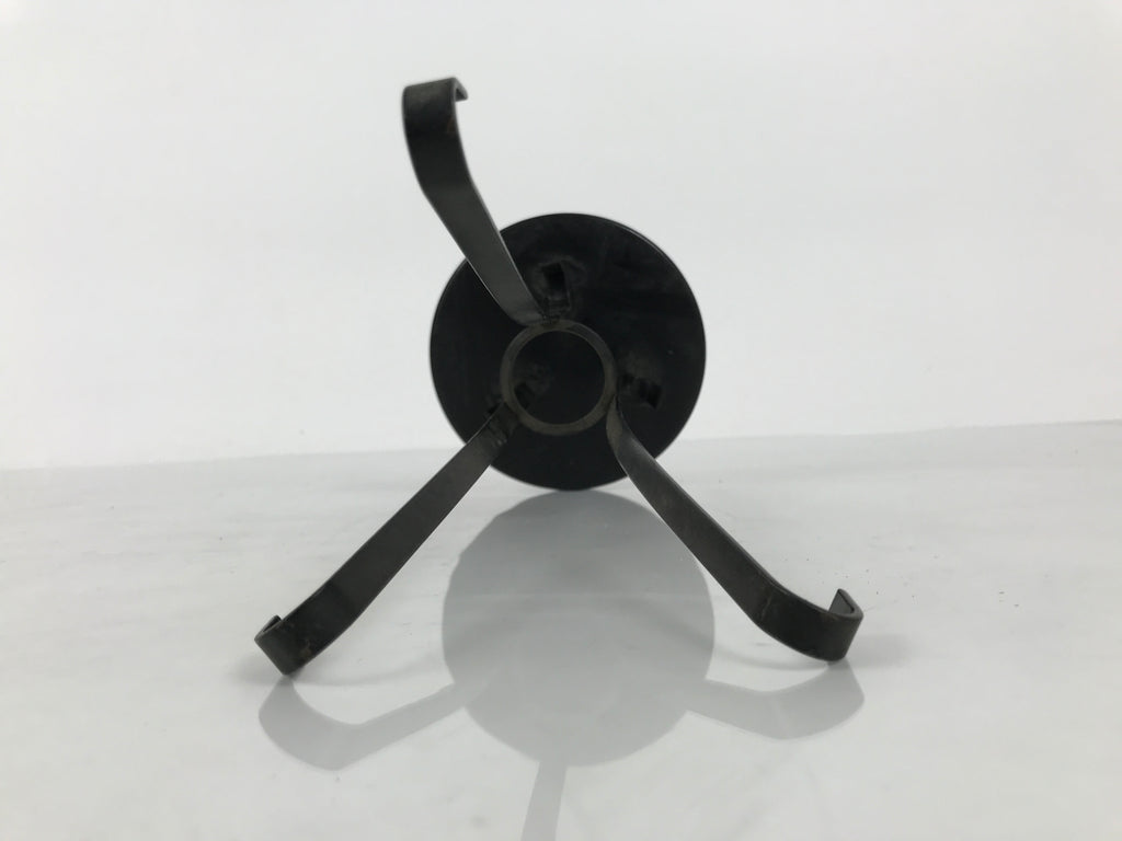 Japanese Buddhist Altar Fitting Metal Candle Stand Vtg Shokudai Black BA987-OT - Buddhist-chidorivintage.com