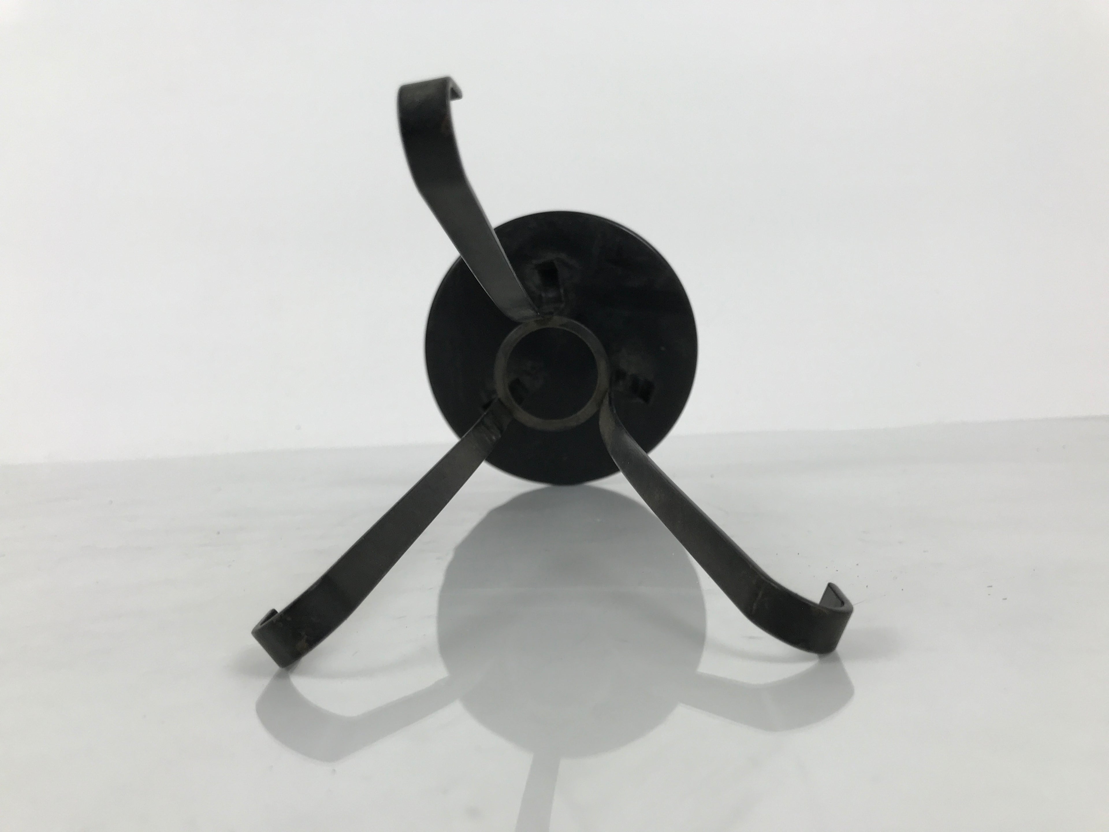 Japanese Buddhist Altar Fitting Metal Candle Stand Vtg Shokudai Black BA987-OT - Buddhist-chidorivintage.com