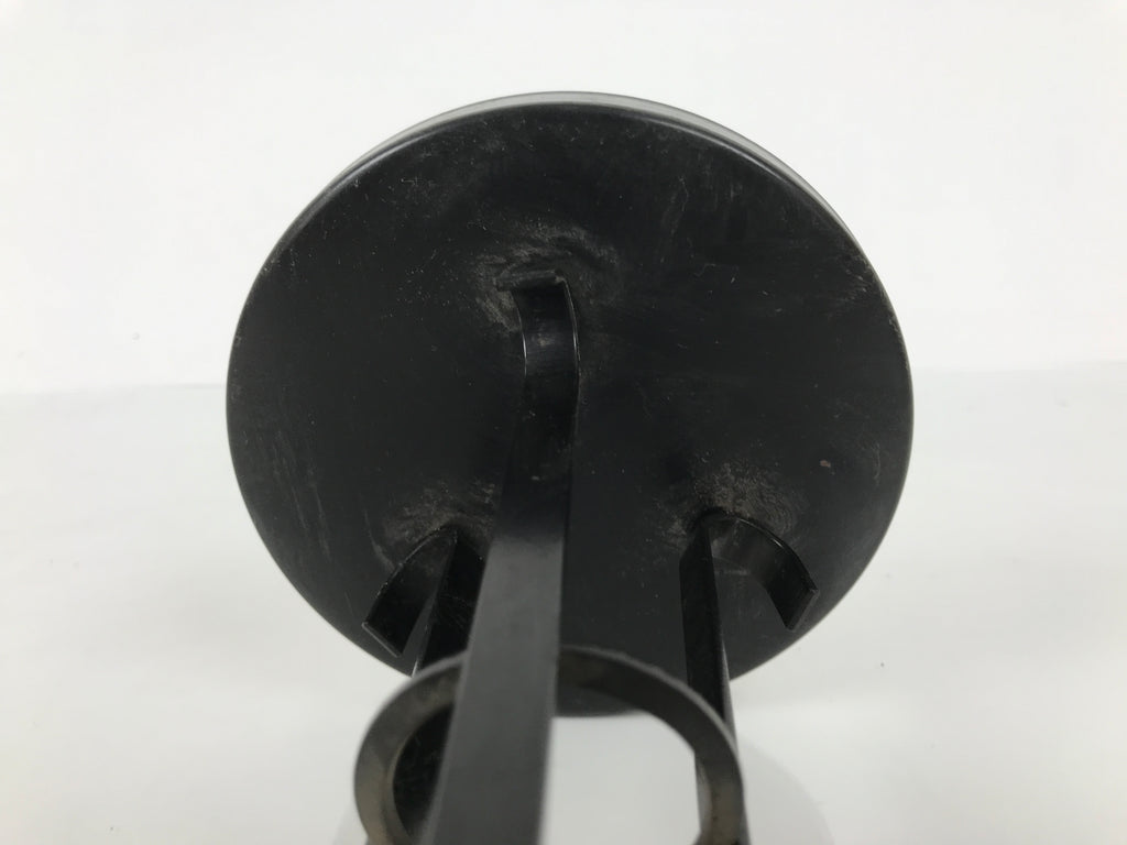 Japanese Buddhist Altar Fitting Metal Candle Stand Vtg Shokudai Black BA987-OT - Buddhist-chidorivintage.com