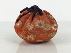 Japanese Silk Brocade Shifuku Pouch Vtg Chaire Bag Sado Orange Purple Cord TG210-KT - Tea Ceremony-chidorivintage.com