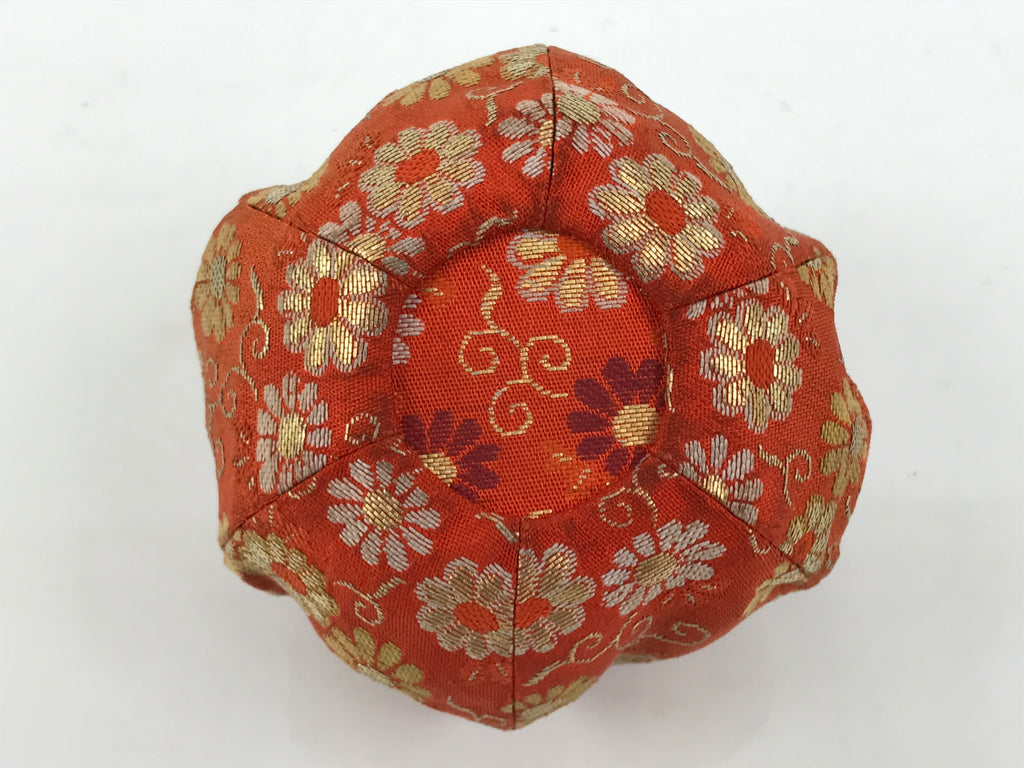 Japanese Silk Brocade Shifuku Pouch Vtg Chaire Bag Sado Orange Purple Cord TG210-KT - Tea Ceremony-chidorivintage.com