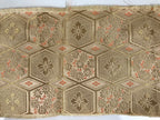 Japanese Buddhist Altar Table Silk Cloth Cover Vtg Kyozukue Peach Gold BA985-OT - Buddhist-chidorivintage.com