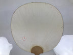 Japanese Paper Fan Large Uchiwa Vtg Wooden Handle Ogura Yuki Pink Flowers U193-AD - Fan-chidorivintage.com