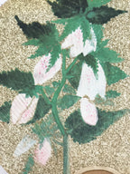Japanese Paper Fan Large Uchiwa Vtg Wooden Handle Ogura Yuki Pink Flowers U193-AD - Fan-chidorivintage.com