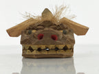 Japanese Wooden Kokeshi Doll Vtg Shishi Head Figurine Kaga Shishimai Brown KF837-AD - Kokeshi-chidorivintage.com