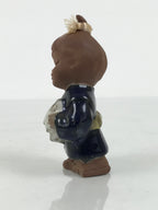 Japanese Seto Ceramic Young Girl Figurine Vtg Child Blue Kimono Red Clay ST103-AD - Figurine-chidorivintage.com