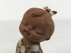 Japanese Seto Ceramic Young Girl Figurine Vtg Child Dot Kimono Red Clay ST104-AD - Figurine-chidorivintage.com