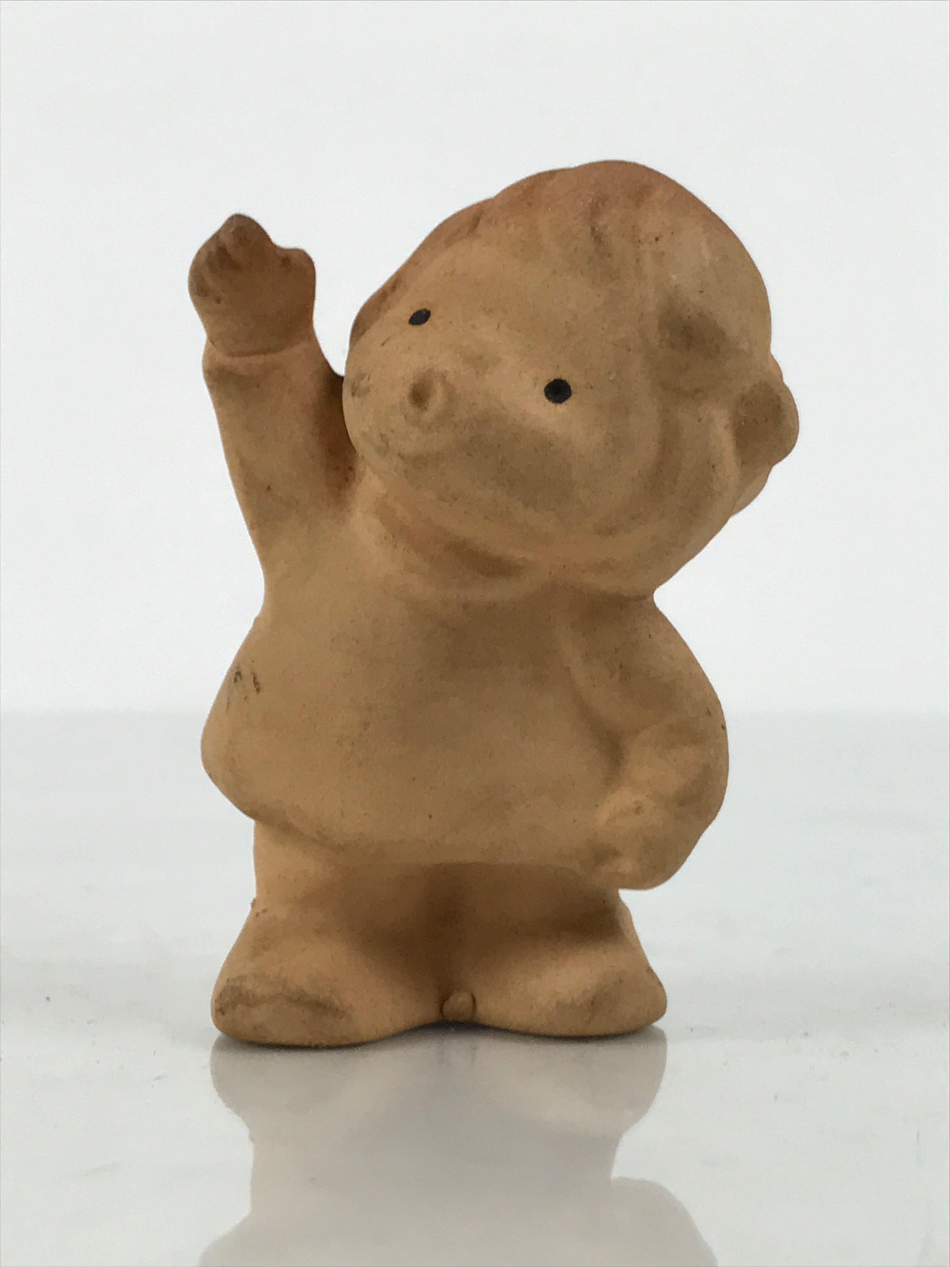 Japanese Small Clay Young Girl Figurine Vtg Child Simple Unglazed Brown ST105-AD - Figurine-chidorivintage.com