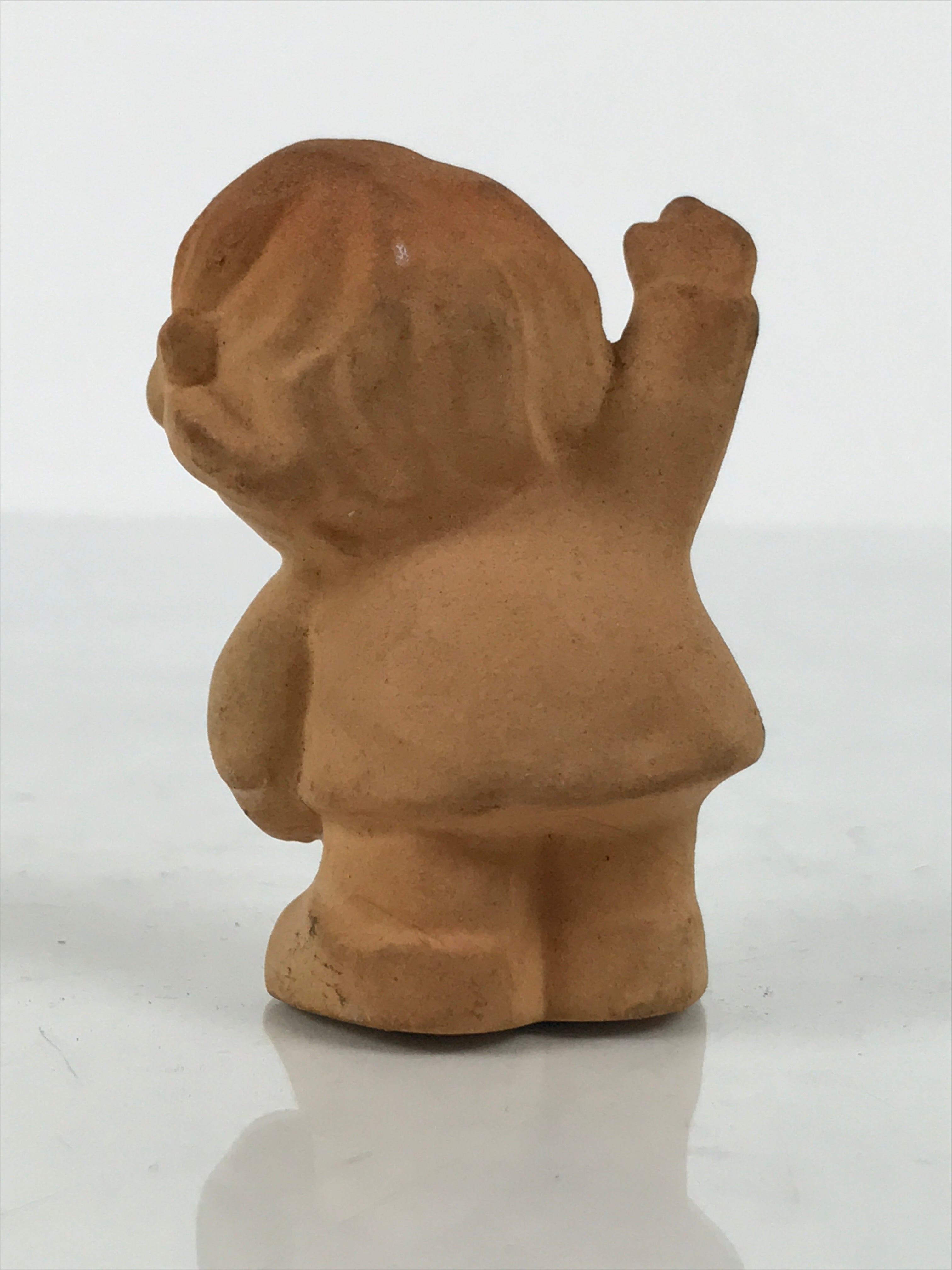 Japanese Small Clay Young Girl Figurine Vtg Child Simple Unglazed Brown ST105-AD - Figurine-chidorivintage.com