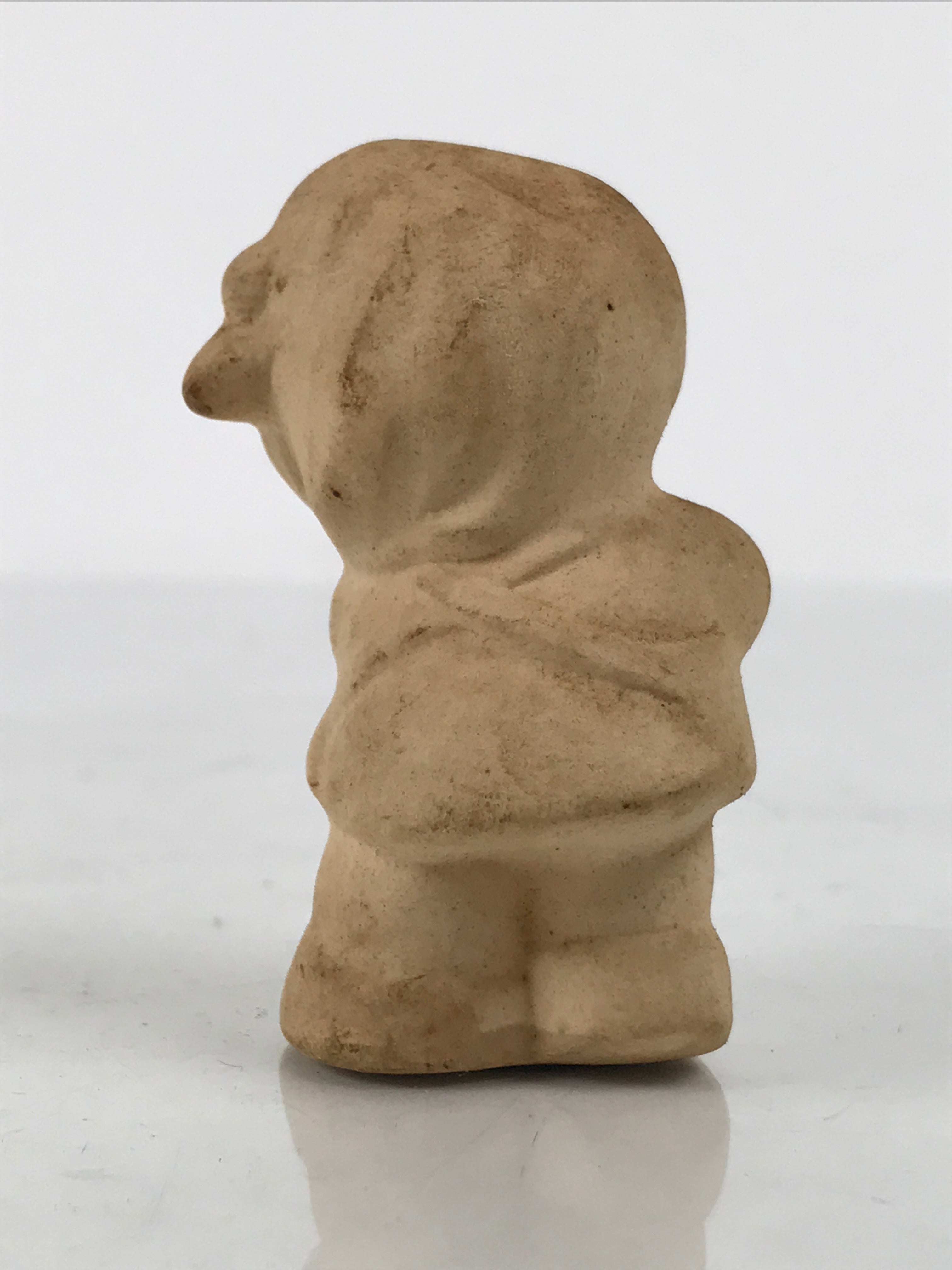 Japanese Small Clay Young Girl Figurine Vtg Child Simple Unglazed Brown ST106-AD - Figurine-chidorivintage.com
