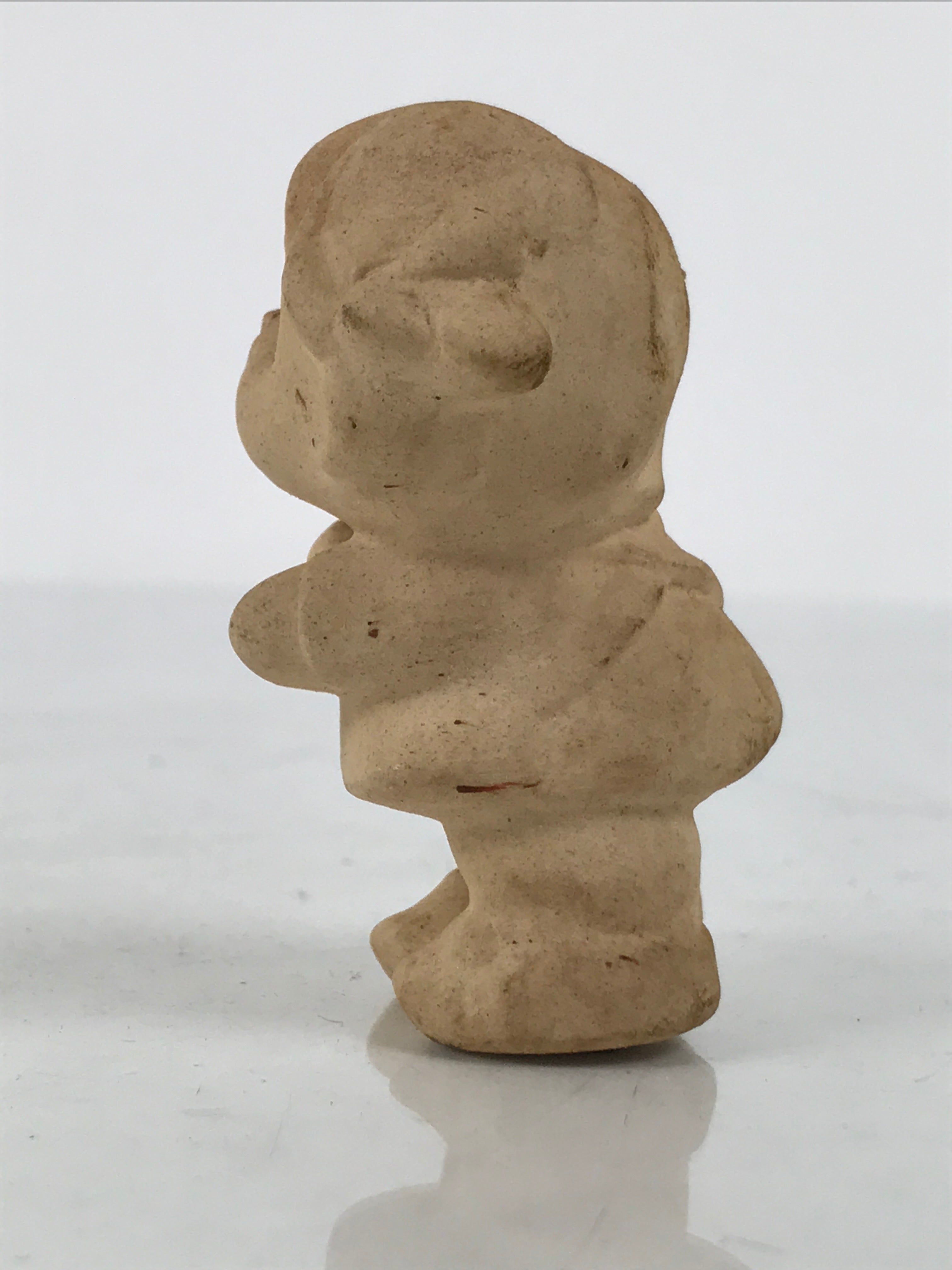 Japanese Small Clay Young Girl Figurine Vtg Child Simple Unglazed Brown ST106-AD - Figurine-chidorivintage.com