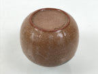 Japanese Ceramic Single Flower Vase Small Kabin Round Brown White Blue MFV105-KT - Vase-chidorivintage.com