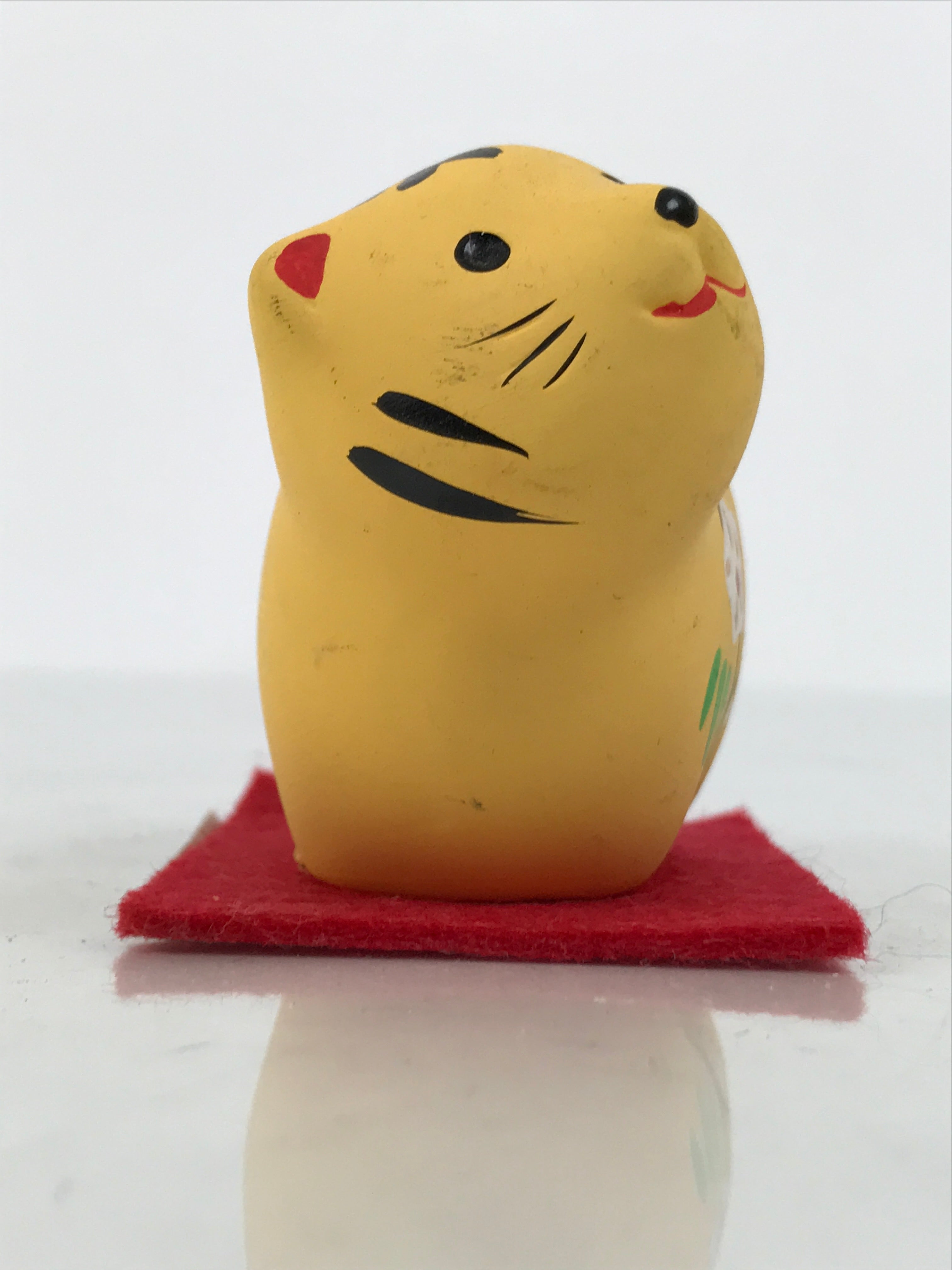 Japanese Clay Figurine Zodiac Tiger Vtg Lucky Charm Doll Statue Yellow ST120-AD - Figurine-chidorivintage.com