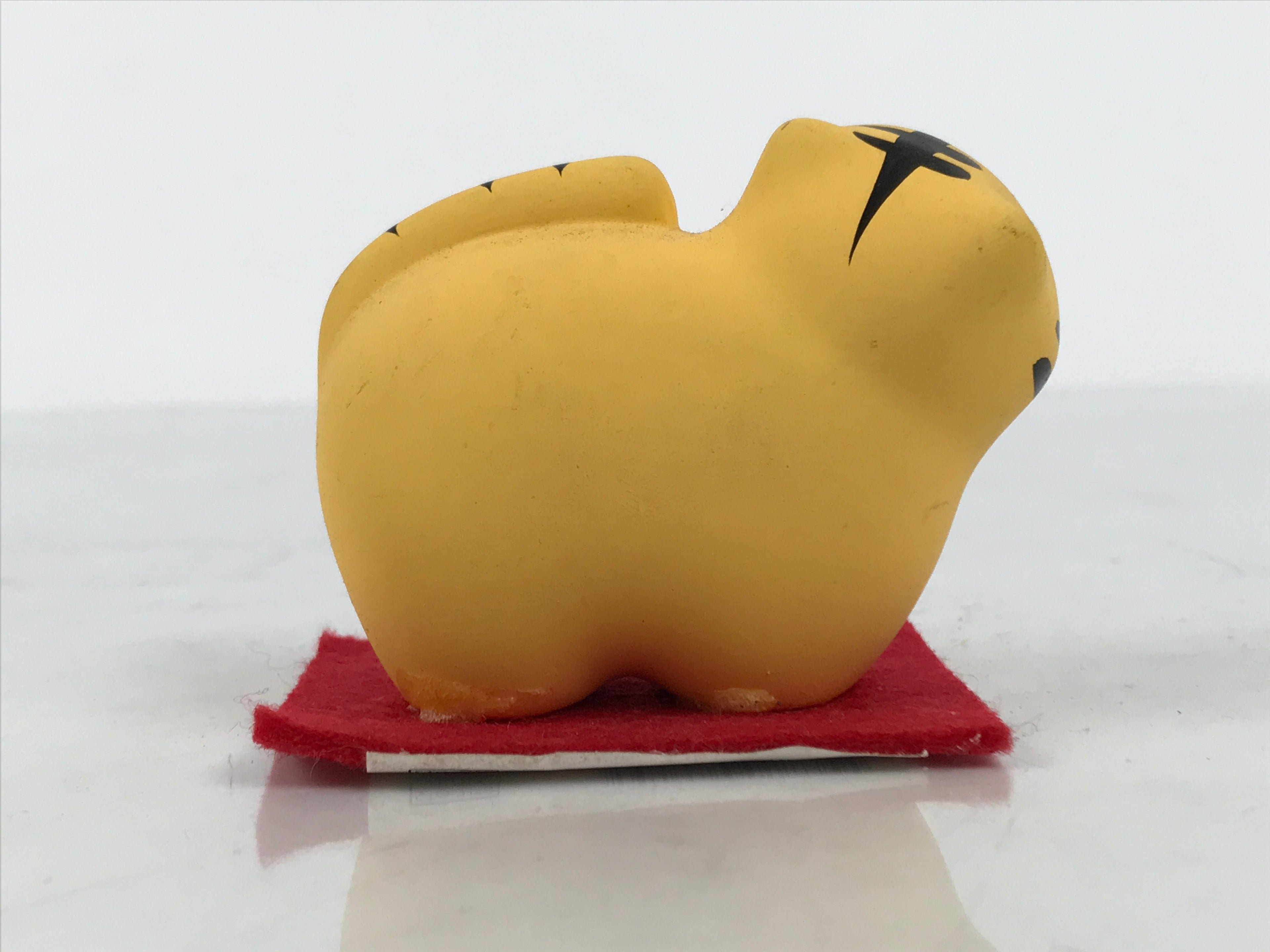 Japanese Clay Figurine Zodiac Tiger Vtg Lucky Charm Doll Statue Yellow ST120-AD - Figurine-chidorivintage.com