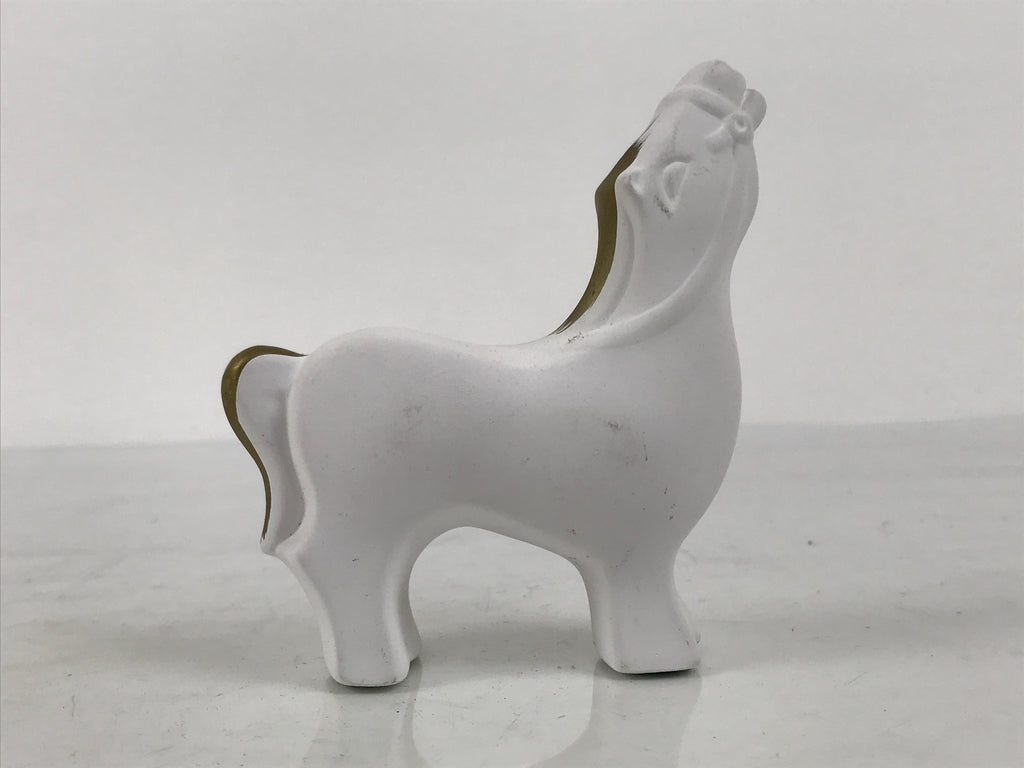 Japanese Clay Figurine Zodiac Horse Vtg Lucky Charm Display Statue White ST122-AD - Figurine-chidorivintage.com