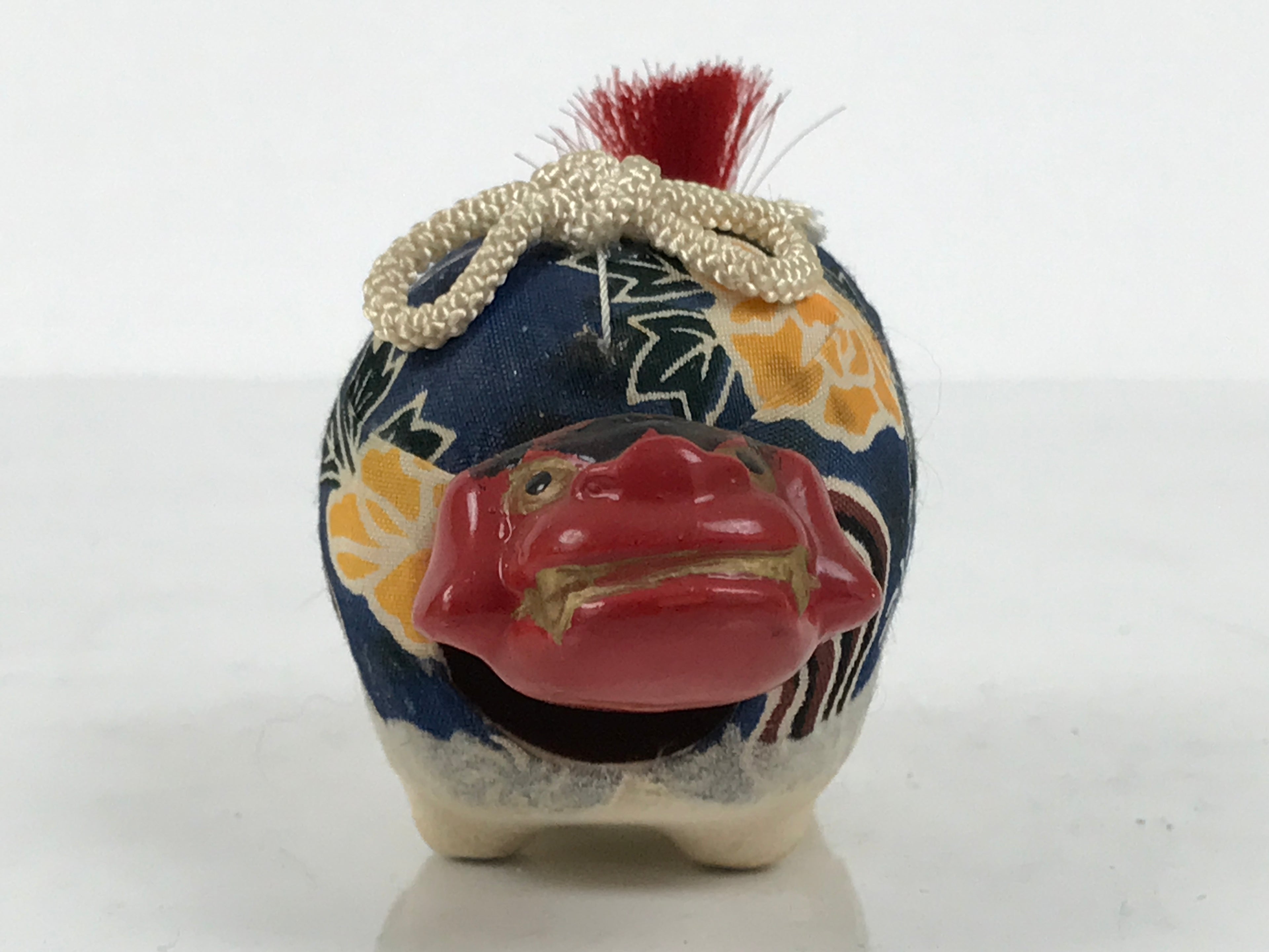 Japanese Ceramic Doll Shishimai Figurine New Year's Lucky Charm Bobblehead ST124-AD - Figurine-chidorivintage.com