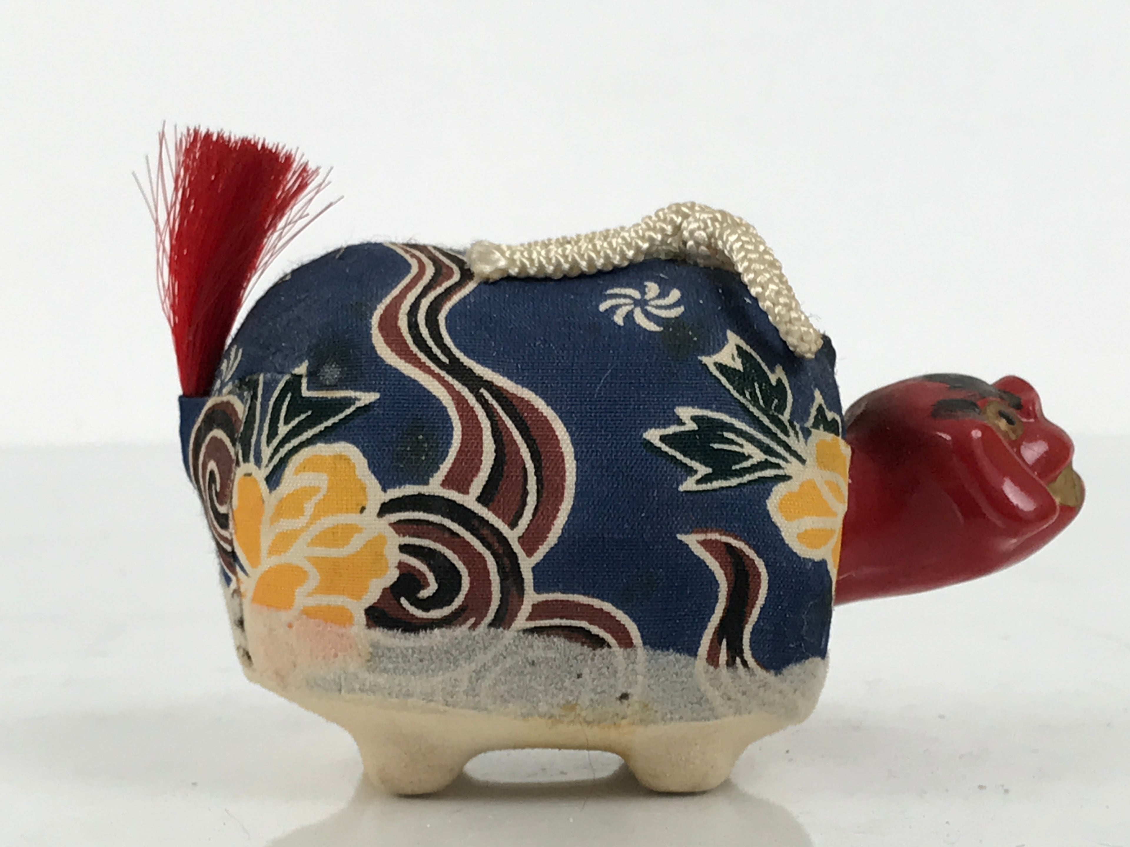 Japanese Ceramic Doll Shishimai Figurine New Year's Lucky Charm Bobblehead ST124-AD - Figurine-chidorivintage.com