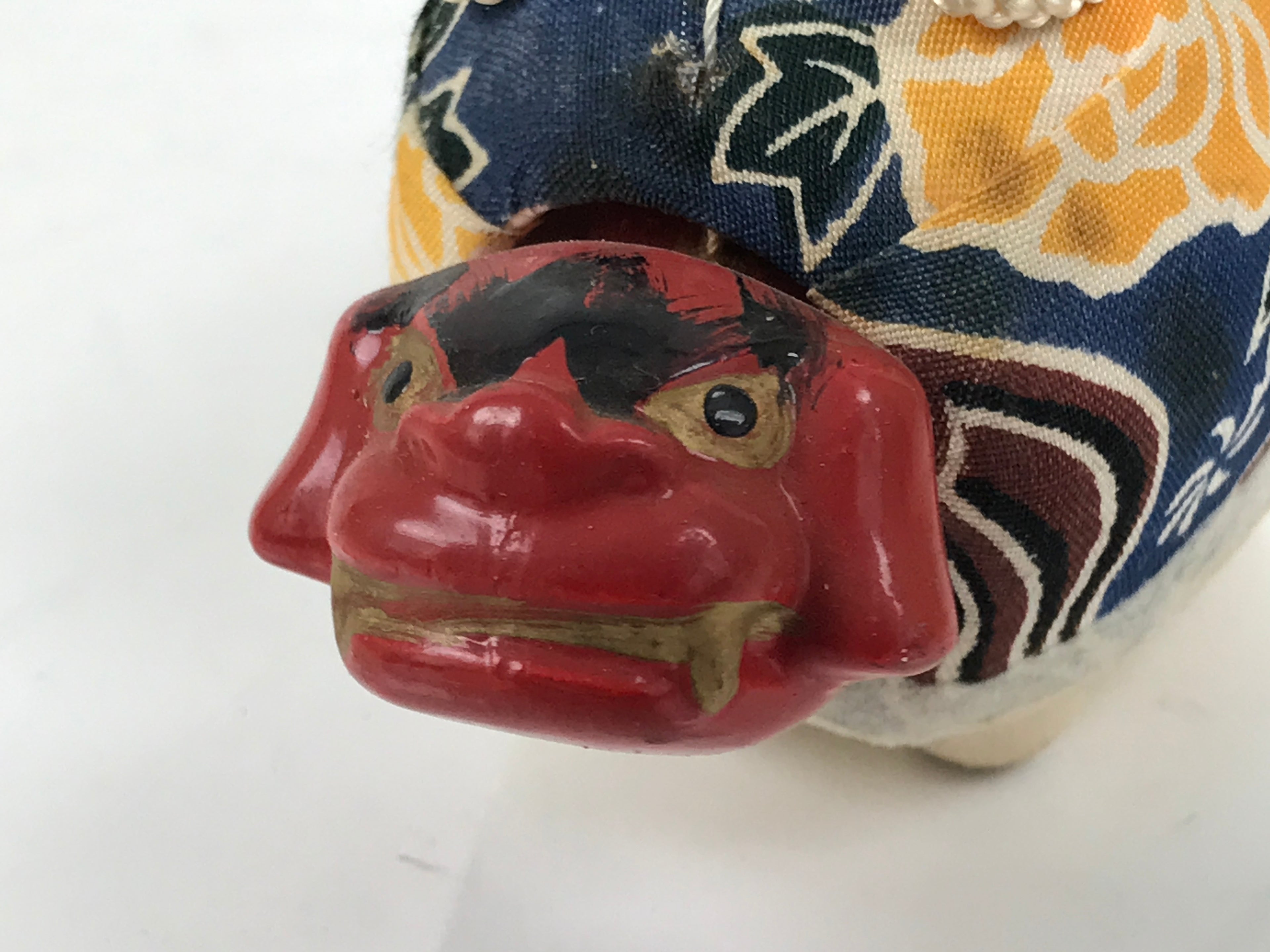 Japanese Ceramic Doll Shishimai Figurine New Year's Lucky Charm Bobblehead ST124-AD - Figurine-chidorivintage.com
