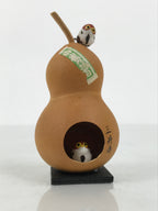 Japanese Wood Kokeshi Doll Hyotan Gourd Vtg Bird Sparrow Souvenir Brown KF842-AD - Kokeshi-chidorivintage.com