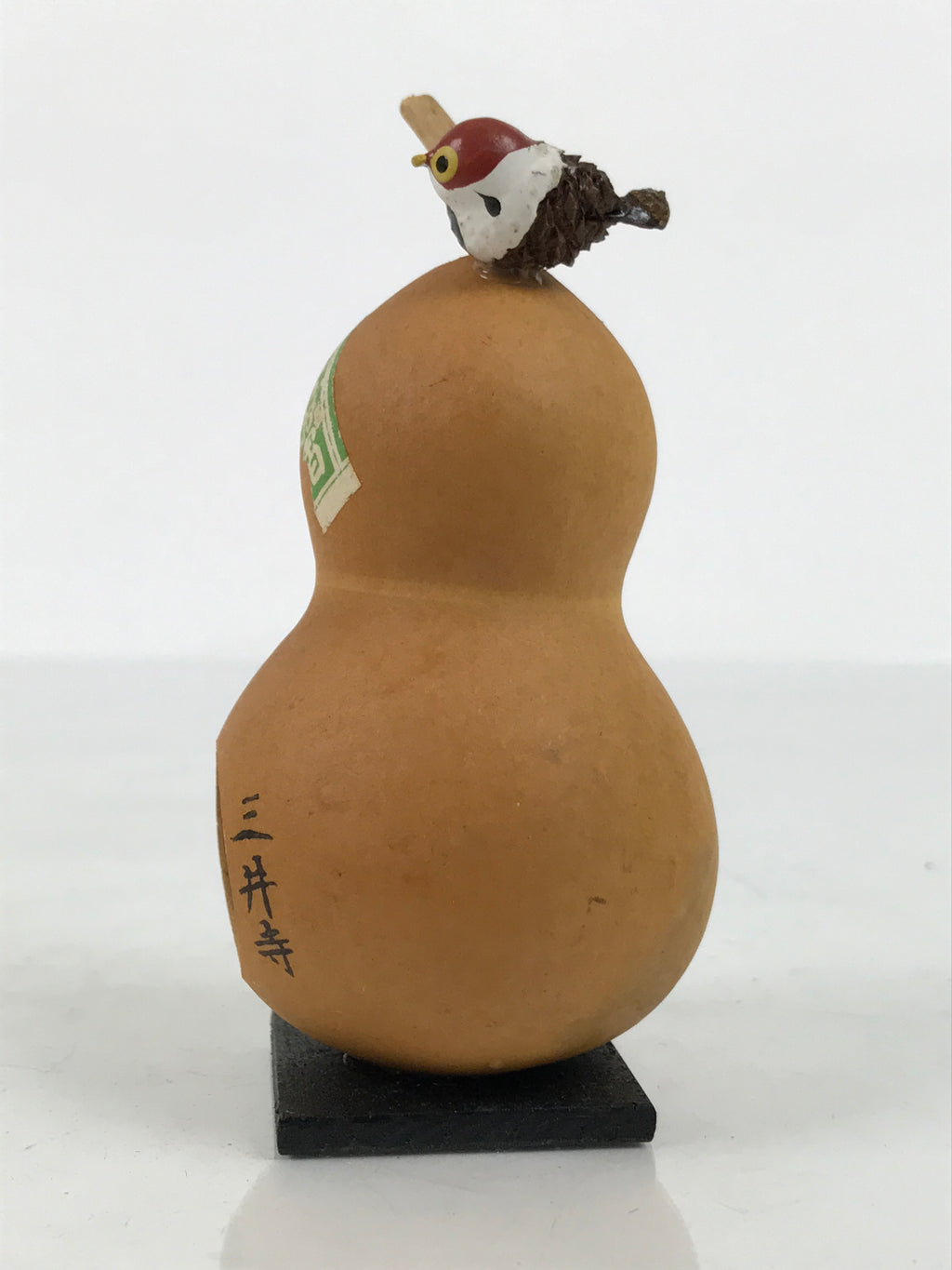 Japanese Wood Kokeshi Doll Hyotan Gourd Vtg Bird Sparrow Souvenir Brown KF842-AD - Kokeshi-chidorivintage.com