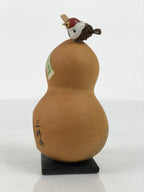 Japanese Wood Kokeshi Doll Hyotan Gourd Vtg Bird Sparrow Souvenir Brown KF842-AD - Kokeshi-chidorivintage.com
