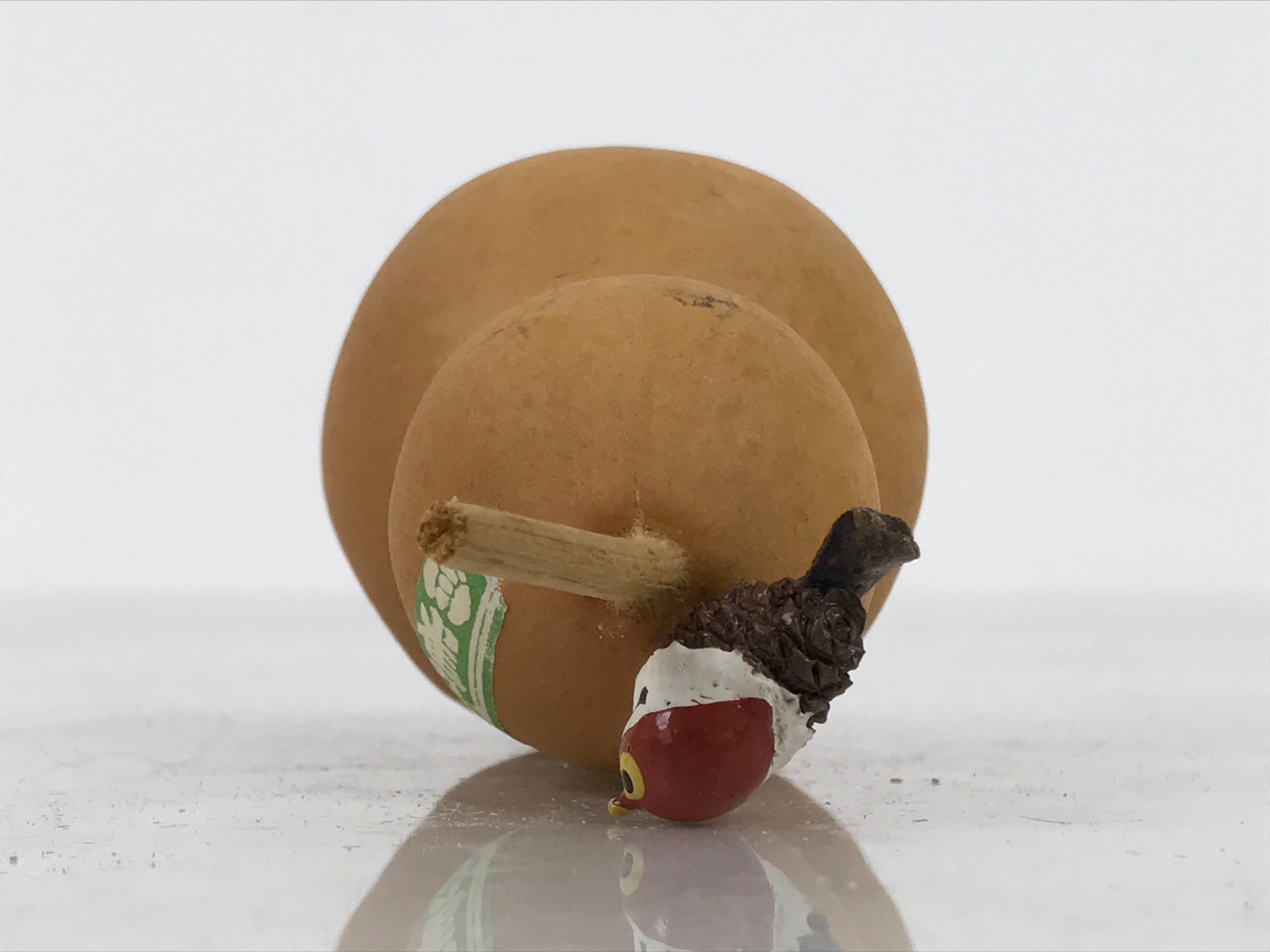 Japanese Wood Kokeshi Doll Hyotan Gourd Vtg Bird Sparrow Souvenir Brown KF842-AD - Kokeshi-chidorivintage.com