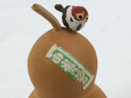 Japanese Wood Kokeshi Doll Hyotan Gourd Vtg Bird Sparrow Souvenir Brown KF842-AD - Kokeshi-chidorivintage.com