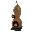 Japanese Wood Kokeshi Doll Hyotan Gourd Vtg Bird Sparrow Souvenir Brown KF843-AD - Kokeshi-chidorivintage.com
